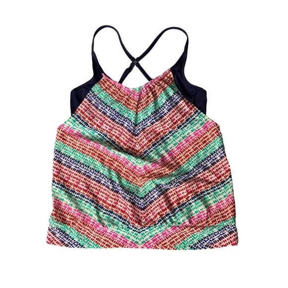 Athleta Tankini Swim Top 34B C Bright Print Adjustable Padded Beachwear - Picture 1 of 7